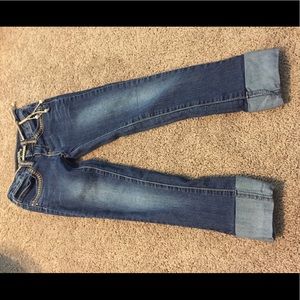Girls Vanilla Star jeans size 7 with tan belt